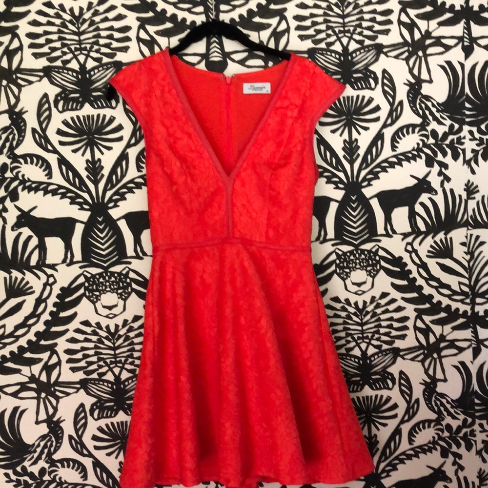 Fiery red-orange cocktail dress